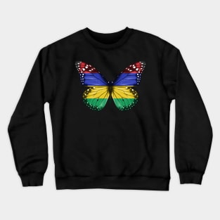 Mauritian Flag  Butterfly - Gift for Mauritian From Mauritius Crewneck Sweatshirt